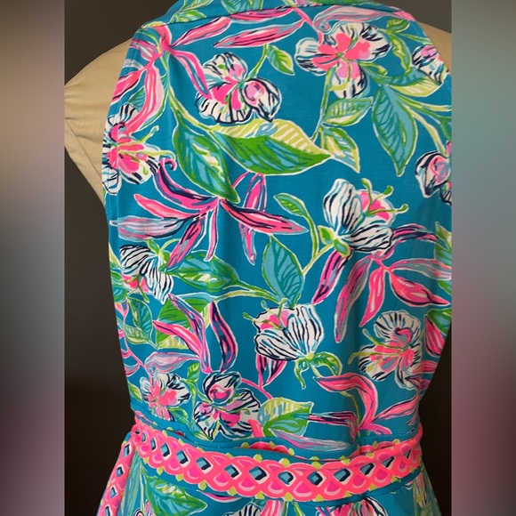 Lilly Pulitzer Clancie Knee length Wrap Dress Turquoise Size Large - Picture 8 of 15
